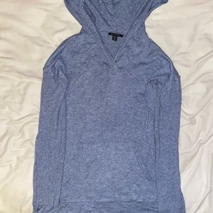 Light Blue Soft Hooded Pullover Sweater